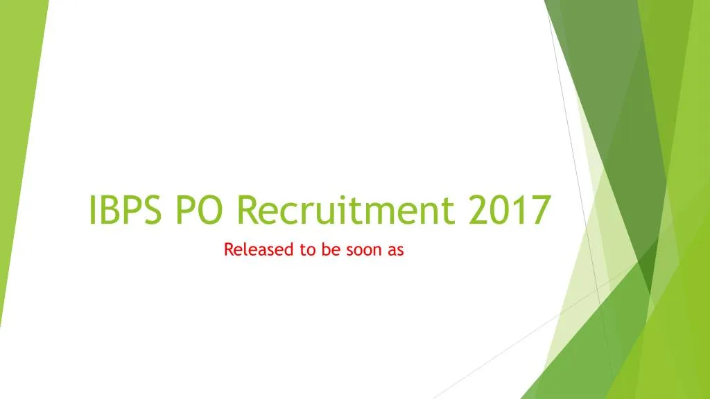ibps po recruitment 2017