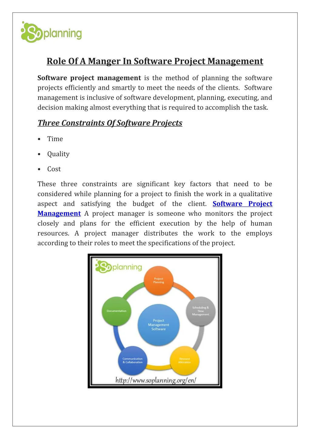 role of a manger in software project management