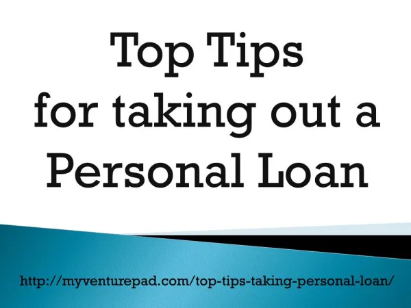 Top Tips for taking out a Personal Loan
