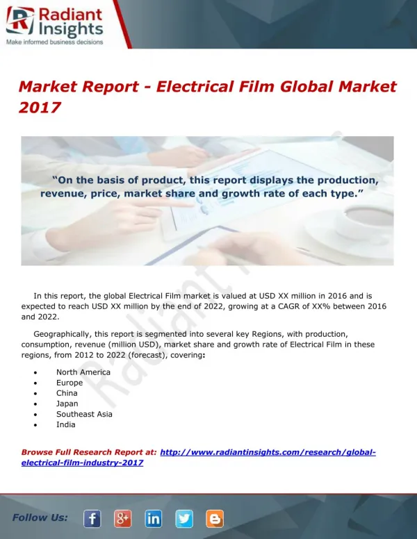 Market Report - Electrical Film Global Market 2017