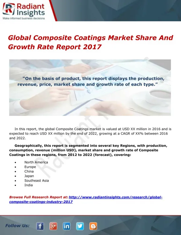 Global Composite Coatings Market Share And Growth Rate Report 2017