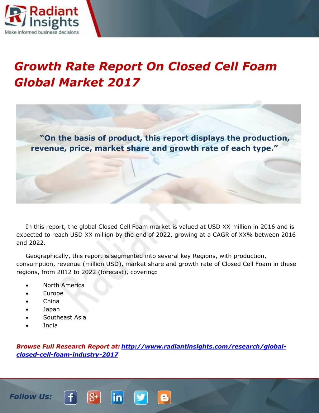 growth rate report on closed cell foam global