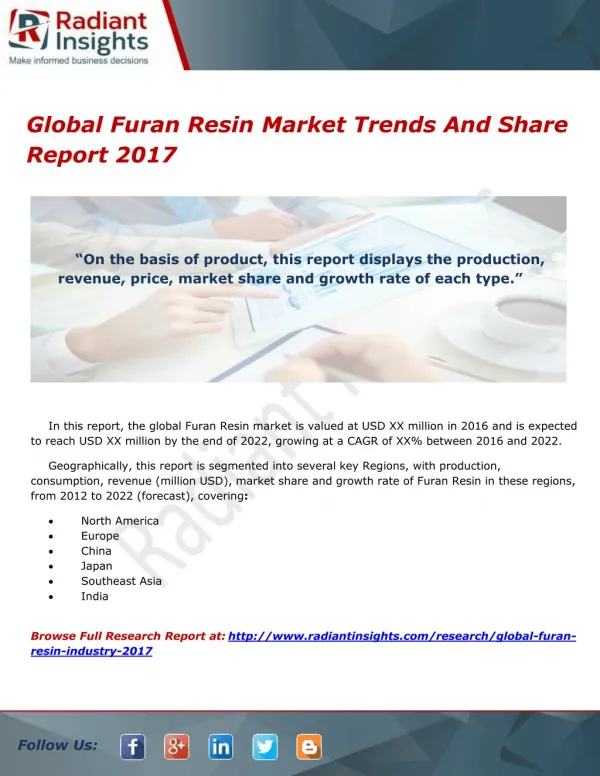 Global Furan Resin Market Trends And Share Report 2017