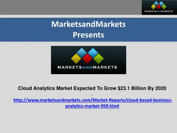 Cloud Analytics Market Expected To Grow $23.1 Billion By 2020
