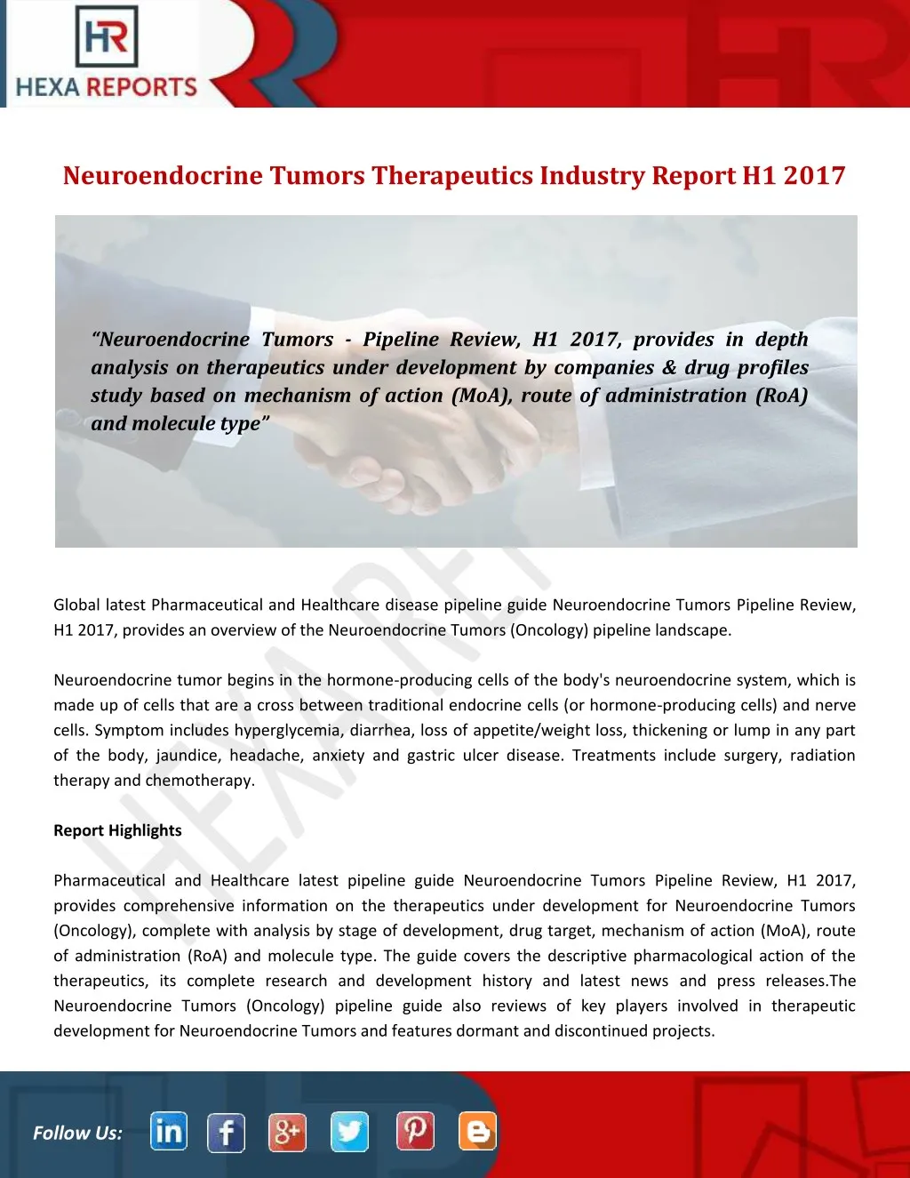 neuroendocrine tumors therapeutics industry