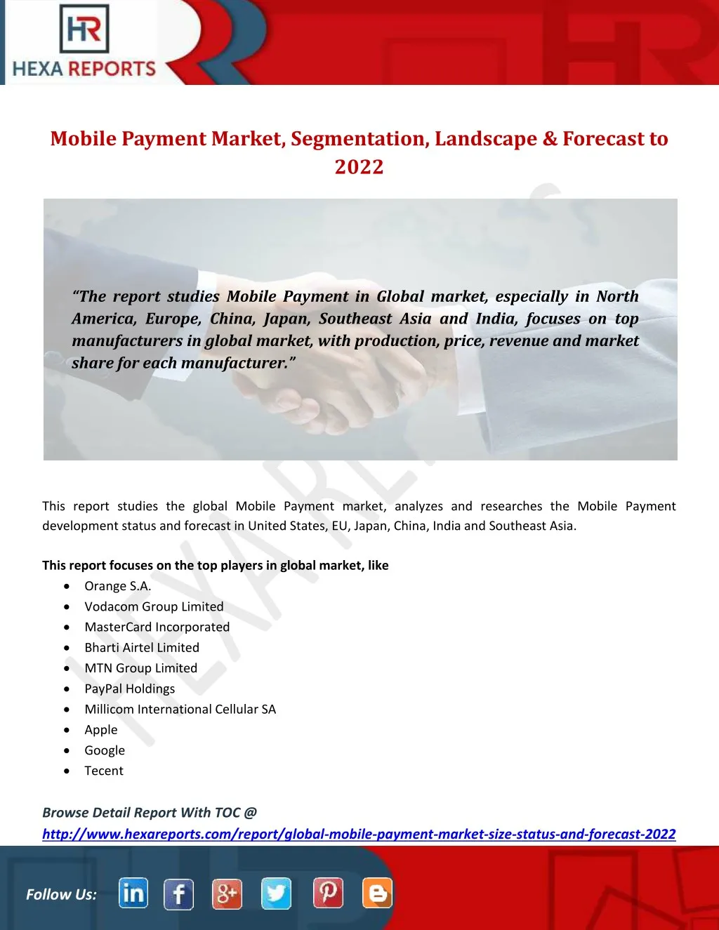 mobile payment market segmentation landscape