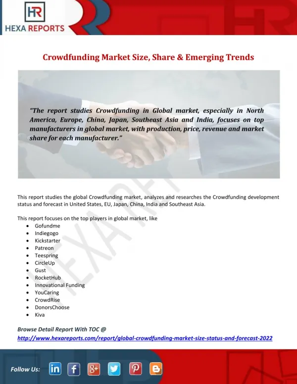 Crowdfunding Market Size, Share & Emerging Trends