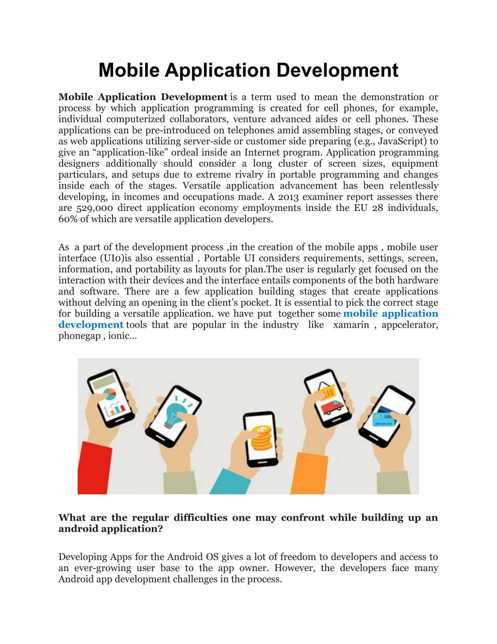 mobile application development