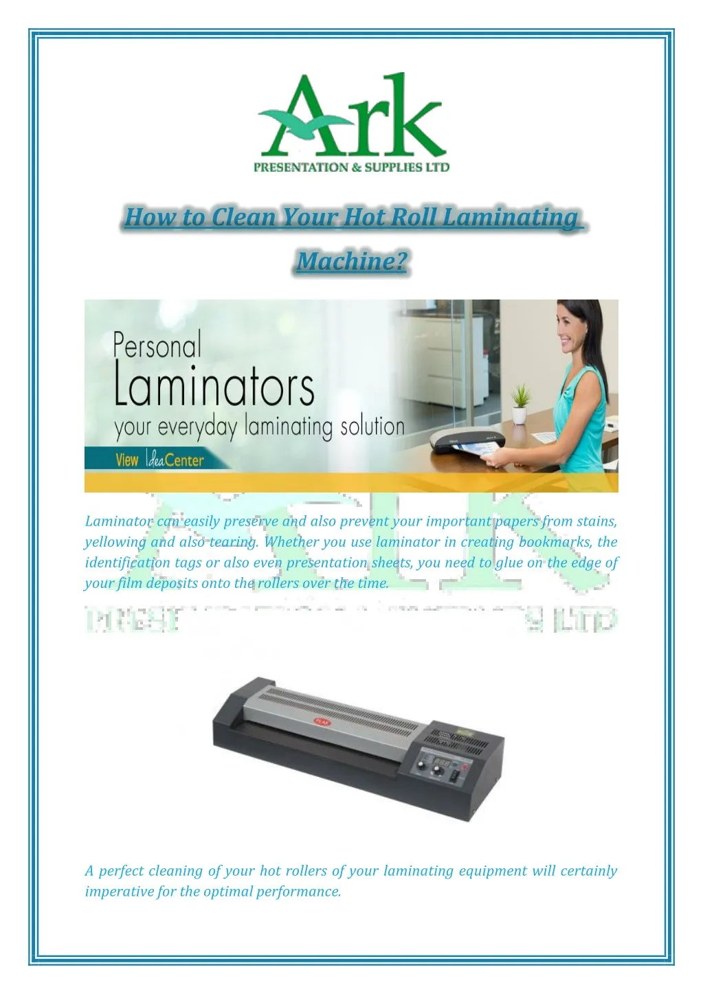 how to clean your hot roll laminating