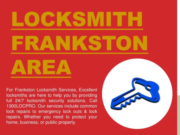 Locksmith Frankston Area