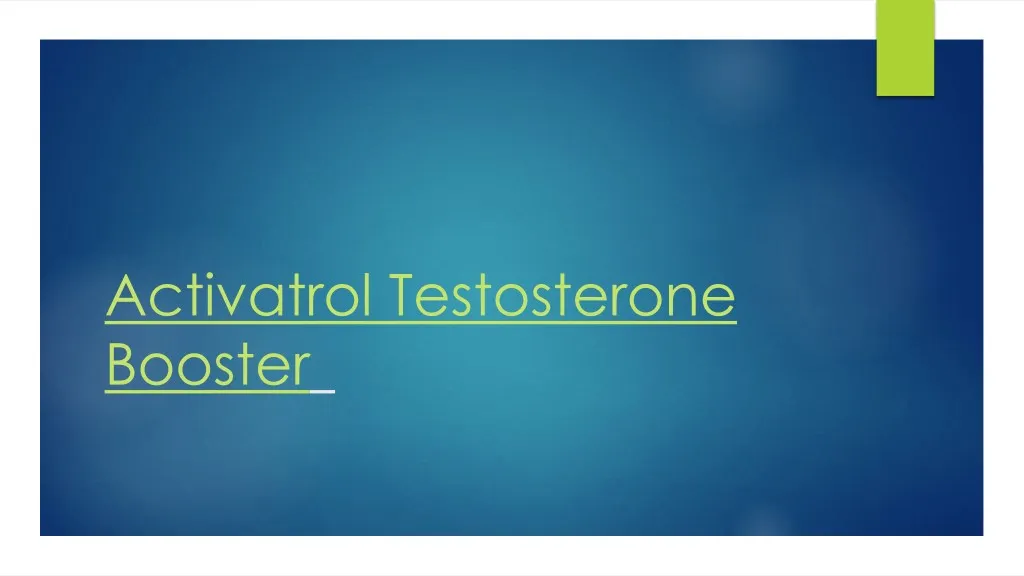 activatrol testosterone booster