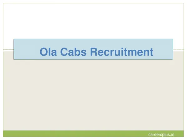 Ola Recruitment