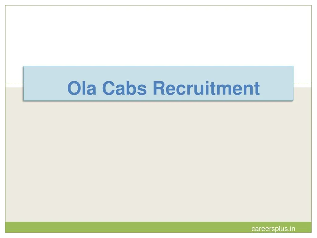 ola cabs recruitment