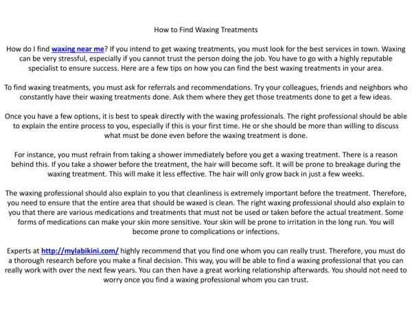 How to Find Waxing Treatments