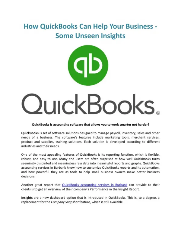 How QuickBooks Can Help Your Business - Some Unseen Insights