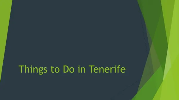 Things to Do in Tenerife