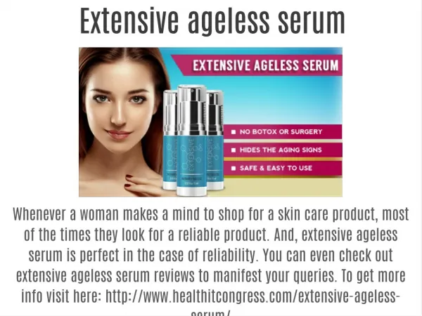 Extensive ageless serum