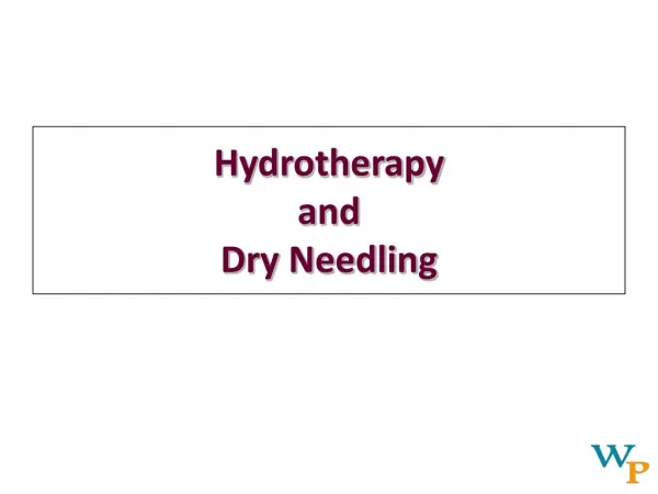 Hydrotherapy and Dry Needling