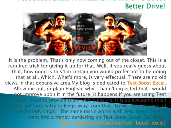 Test Boost Excel - Fast Acting Performance Booster Pills
