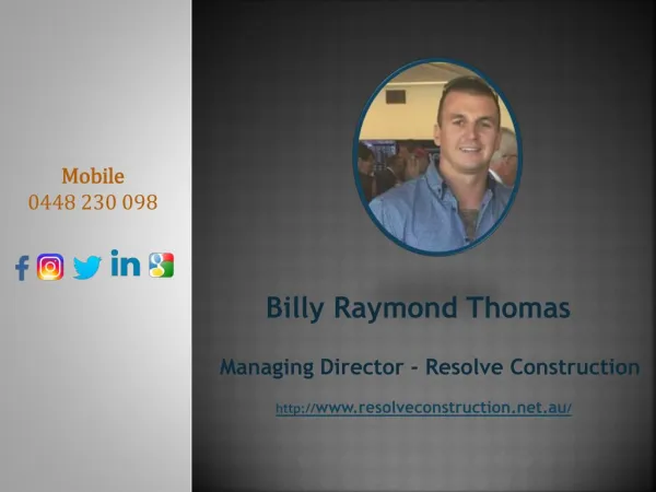 Billy Thomas is a Renowned Name in Construction in Gold Coast