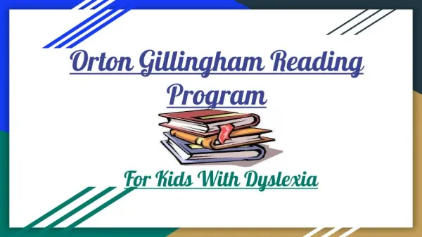 Orton Gllingham Reading Program