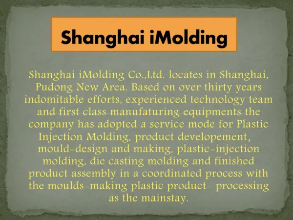 Shanghai iMolding | 1-407-9822797