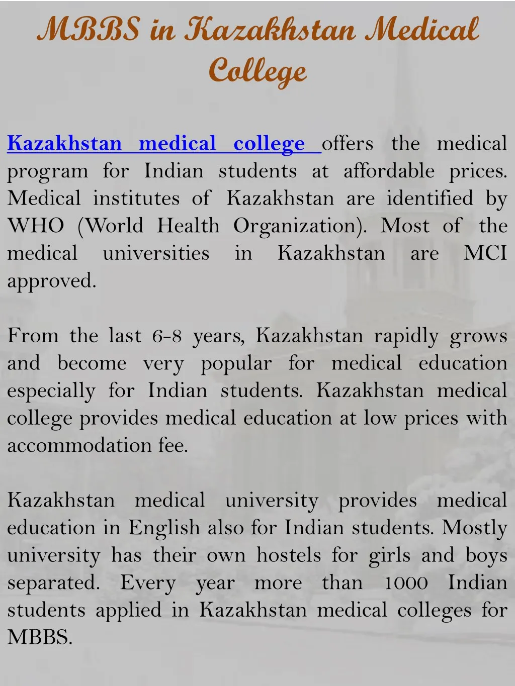 mbbs in kazakhstan medical college