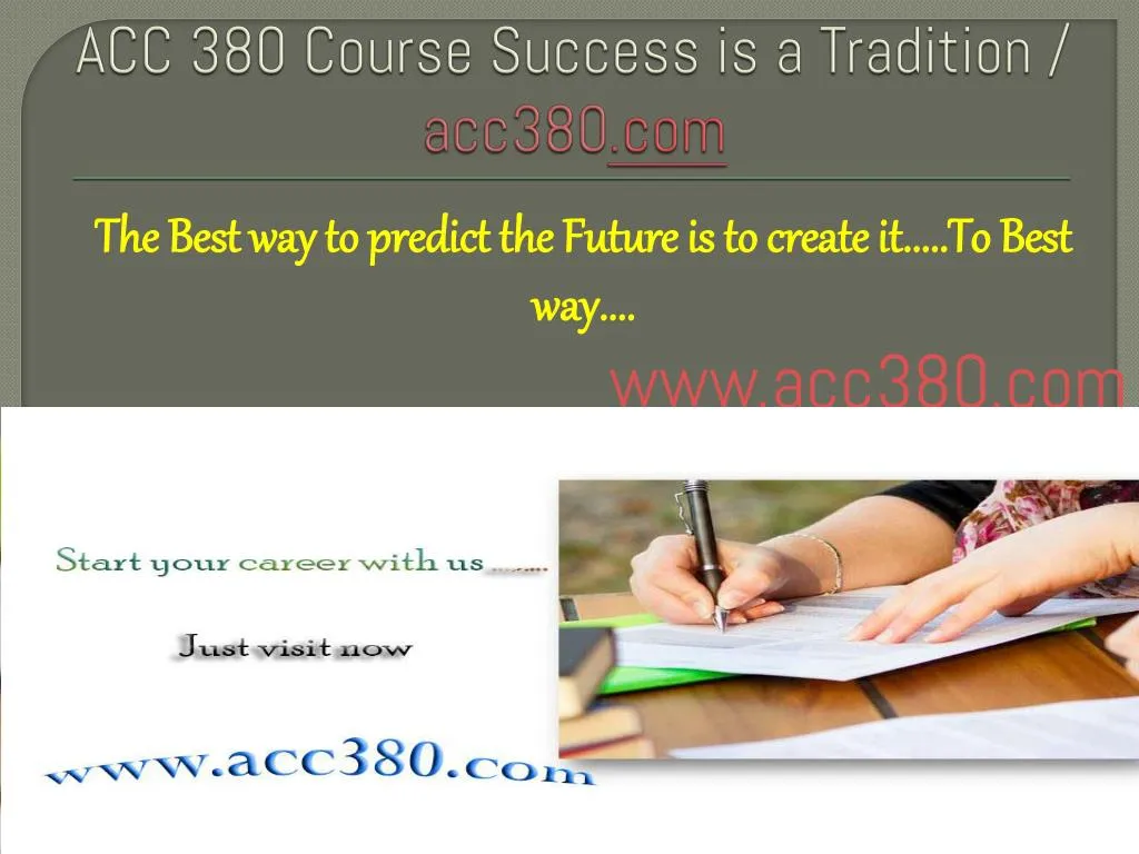acc 380 course success is a tradition acc380 com