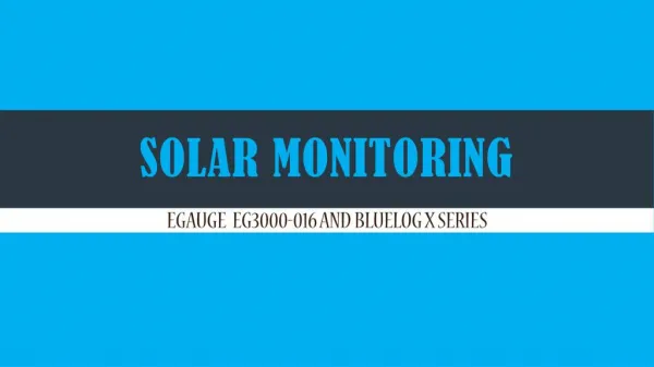 Bluelog and eGauge Solar Monitoring Devices | Solar Protection Relay | ComAp IntelliPro