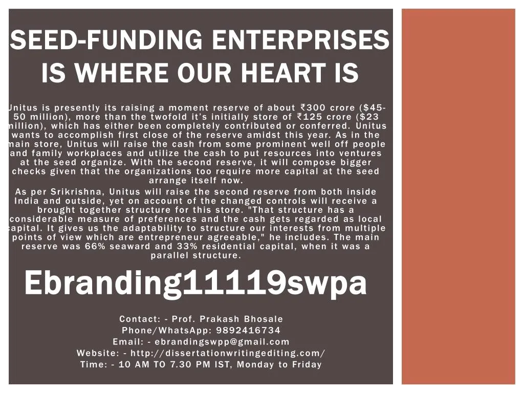 seed funding enterprises is where our heart is