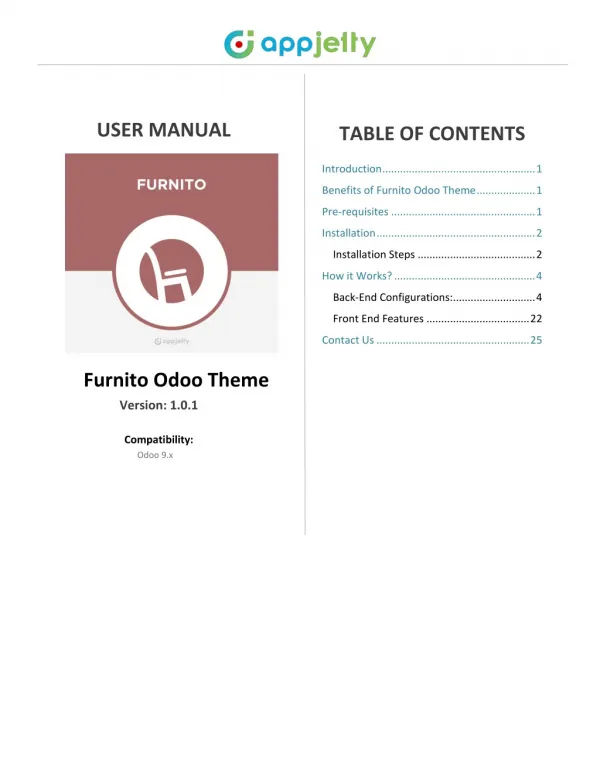 Html5 Bootstrap Furniture Ecommerce Odoo Theme: User Manual