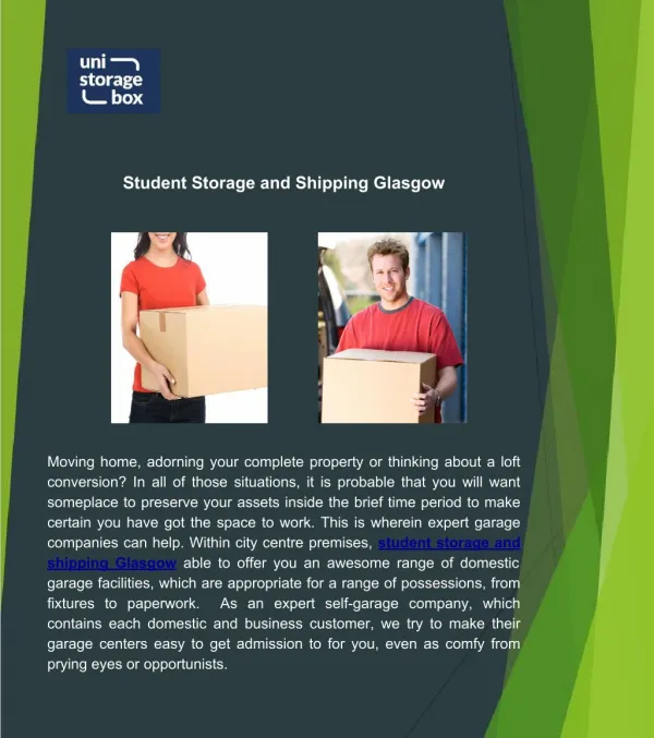 Student Storage and Shipping Glasgow