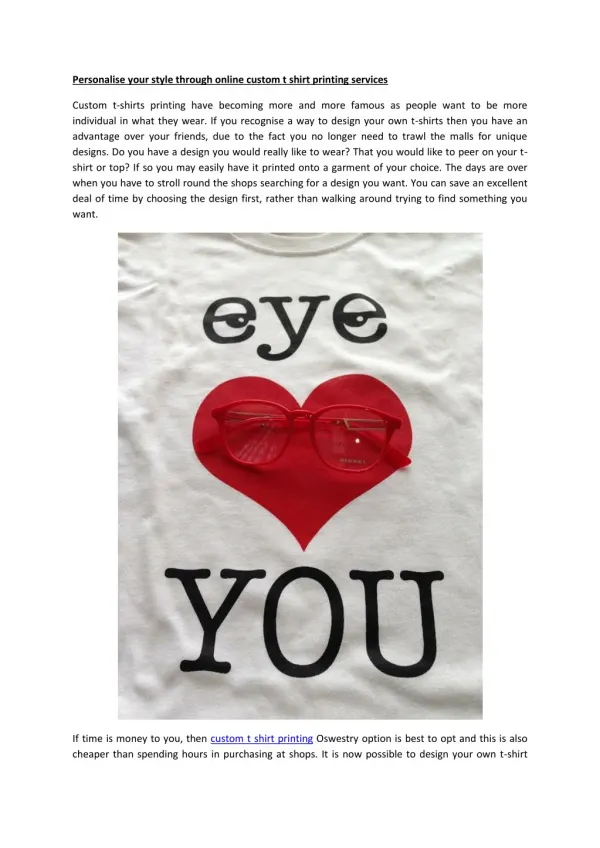 Personalise your style through online custom t shirt printing services