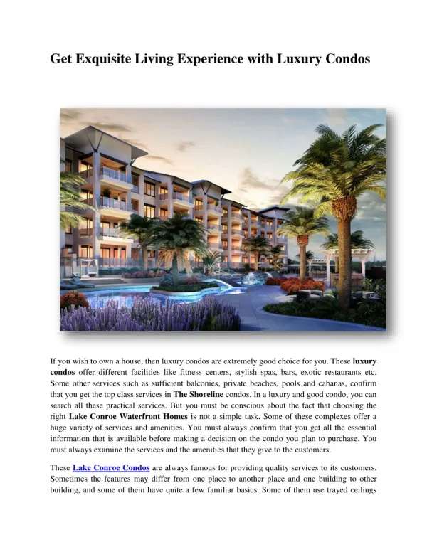 Get Exquisite Living Experience with Luxury Condos.pdf
