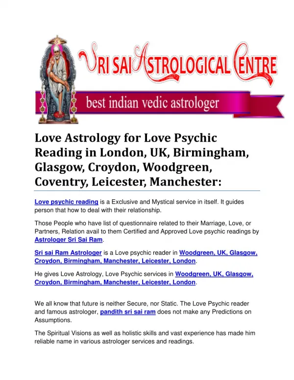 Love Astrology For Love Psychic Reading In London, UK, Birmingham, Glasgow, Croydon, Woodgreen, Coventry, Leicester, Man