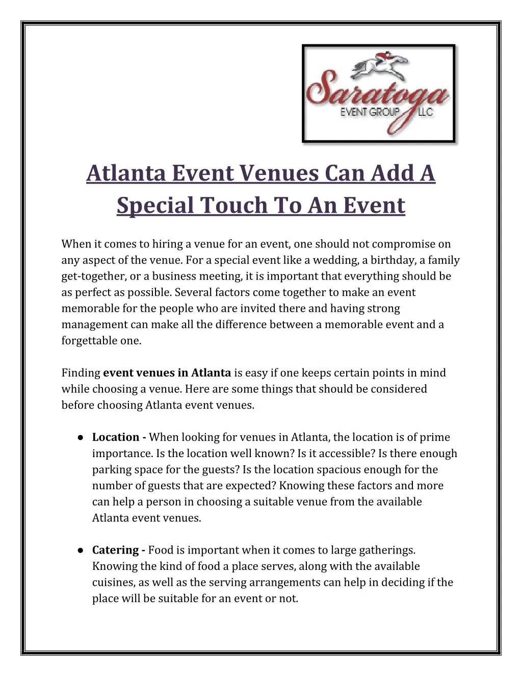atlanta event venues can add a special touch