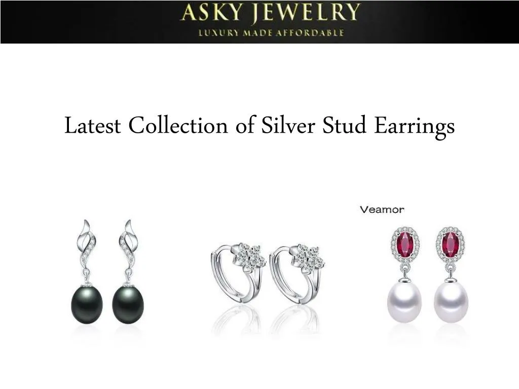 latest collection of silver stud earrings