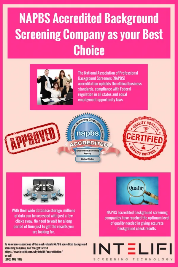 NAPBS Accredited Background Screening Company as your Best Choice