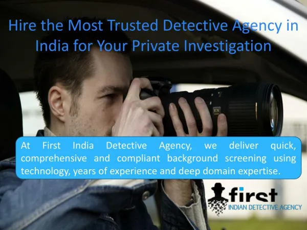Hire the Most Trusted Detective Agency in India for Your Private Investigation