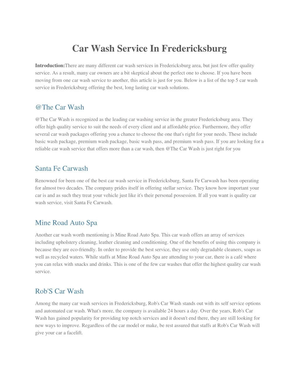 car wash service in fredericksburg