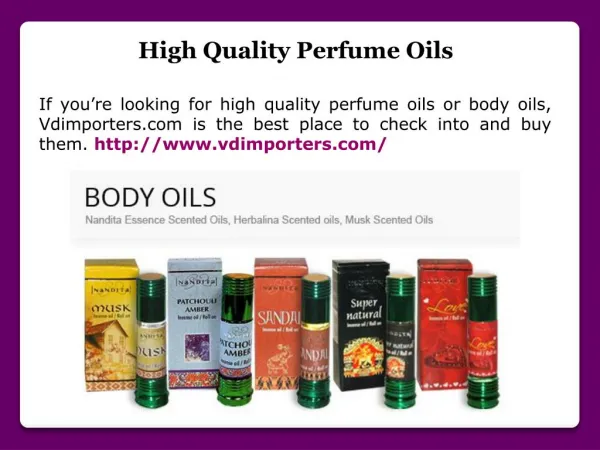 High Quality Perfume Oils