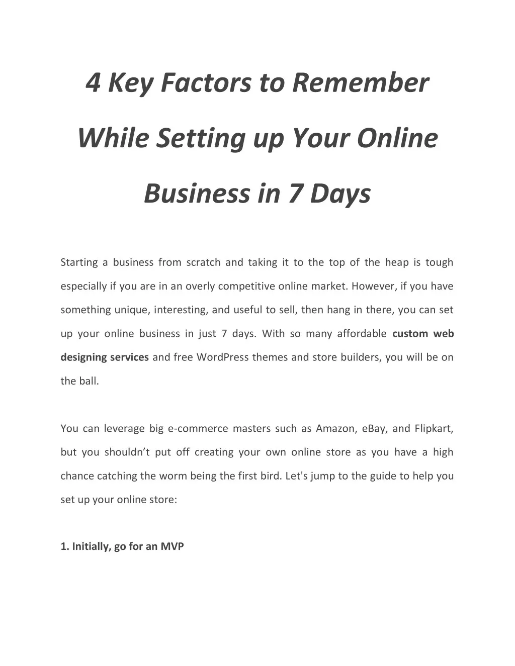 4 key factors to remember