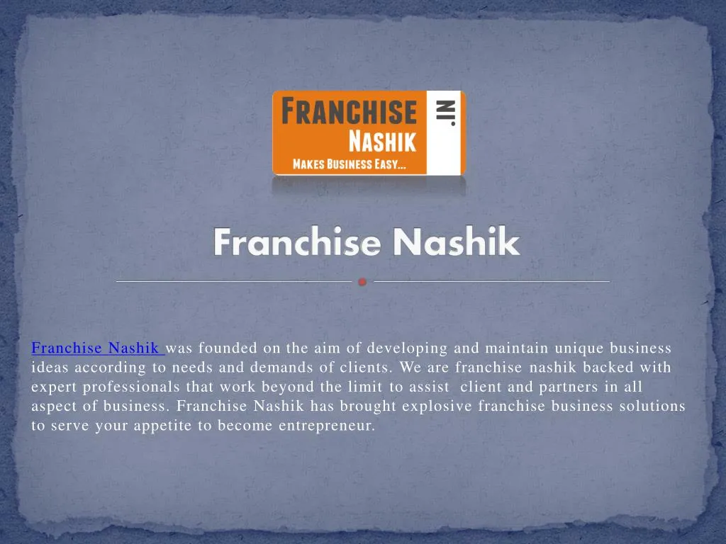 franchise nashik