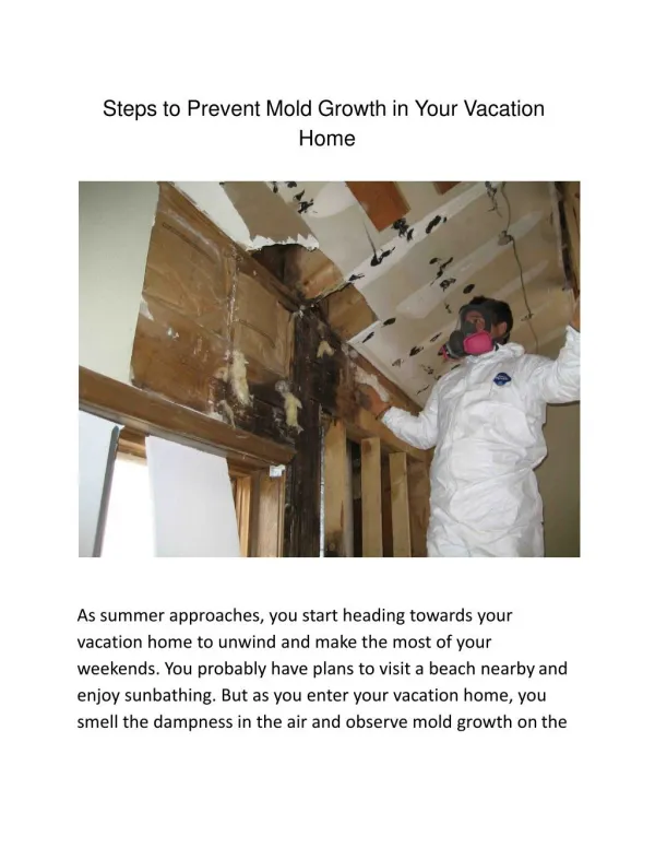 Steps to Prevent Mold Growth in Your Vacation Home