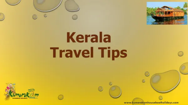 Tips for Kerala Travel, The tips to remember while planning a travel to Kerala.