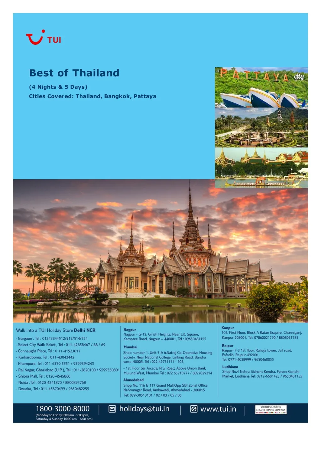 Bangkok And Pattaya Package 5 Days & 4 Nights Thailand Package