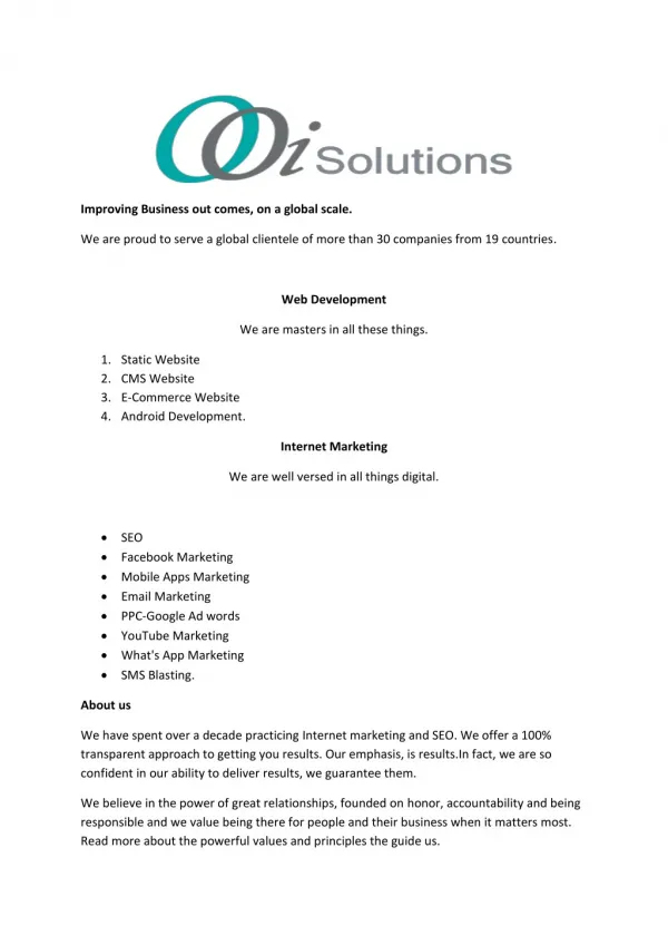 Digital Marketing | web Development Company | Ooi Solutions