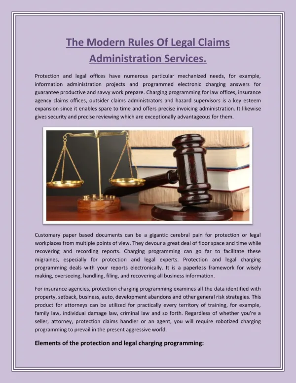The Modern Rules Of Legal Claims Administration Services