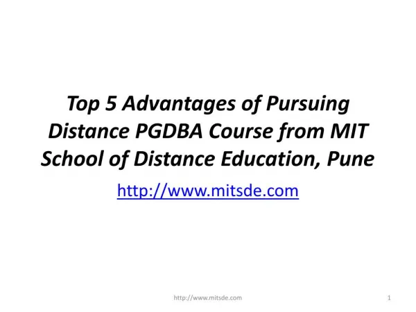 Top 5 Advantages of Pursuing Distance PGDBA Course from MIT School of Distance Education, Pune