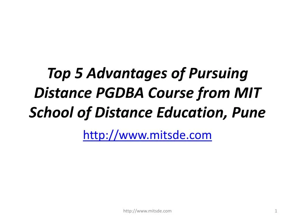 top 5 advantages of pursuing distance pgdba course from mit school of distance education pune